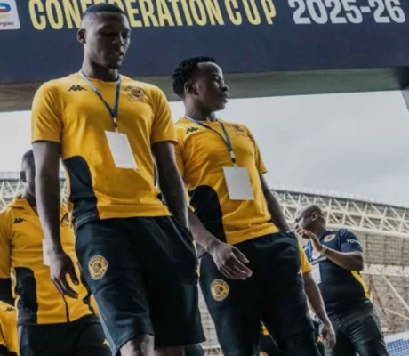 Kaizer Chiefs’ Thabiso Monyane and Siphesihle Ndlovu in Ndola for the ZESCO United CAF clash. Image: kcofficial/Instagram